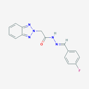 molecular formula C15H12FN5O B438591 2-(benzotriazol-2-yl)-N-[(4-fluorophenyl)methylideneamino]acetamide CAS No. 6452-48-8