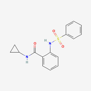 molecular formula C16H16N2O3S B4385953 2-(benzenesulfonamido)-N-cyclopropylbenzamide 