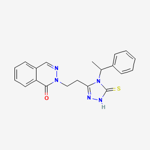molecular formula C20H19N5OS B4385986 2-{2-[4-(1-PHENYLETHYL)-5-SULFANYL-4H-1,2,4-TRIAZOL-3-YL]ETHYL}-1(2H)-PHTHALAZINONE 