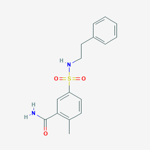 molecular formula C16H18N2O3S B4386036 2-Methyl-5-(2-phenylethylsulfamoyl)benzamide 