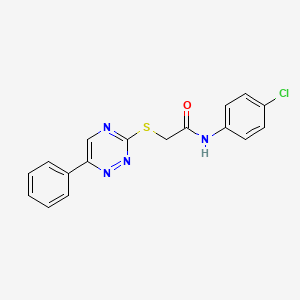 molecular formula C17H13ClN4OS B4386043 N~1~-(4-CHLOROPHENYL)-2-[(6-PHENYL-1,2,4-TRIAZIN-3-YL)SULFANYL]ACETAMIDE 