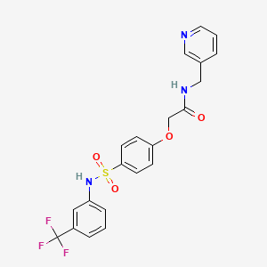 molecular formula C21H18F3N3O4S B4386205 N-(pyridin-3-ylmethyl)-2-[4-[[3-(trifluoromethyl)phenyl]sulfamoyl]phenoxy]acetamide 