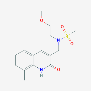 molecular formula C15H20N2O4S B4386273 N-(2-methoxyethyl)-N-[(8-methyl-2-oxo-1H-quinolin-3-yl)methyl]methanesulfonamide 
