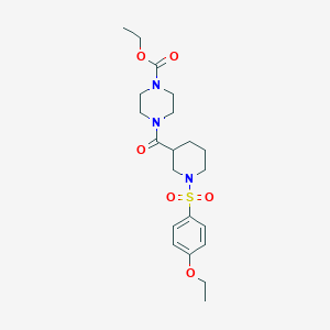 molecular formula C21H31N3O6S B4386369 Ethyl 4-({1-[(4-ethoxyphenyl)sulfonyl]piperidin-3-yl}carbonyl)piperazine-1-carboxylate 