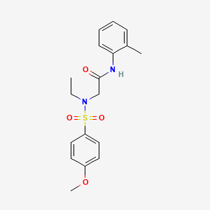 molecular formula C18H22N2O4S B4386537 N~2~-ethyl-N~2~-[(4-methoxyphenyl)sulfonyl]-N-(2-methylphenyl)glycinamide 