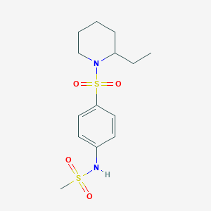 molecular formula C14H22N2O4S2 B4386710 N-{4-[(2-ETHYLPIPERIDINO)SULFONYL]PHENYL}METHANESULFONAMIDE 