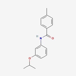 molecular formula C17H19NO2 B4386741 N-(3-isopropoxyphenyl)-4-methylbenzamide 