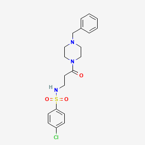 molecular formula C20H24ClN3O3S B4387045 N-[3-(4-benzylpiperazin-1-yl)-3-oxopropyl]-4-chlorobenzenesulfonamide 