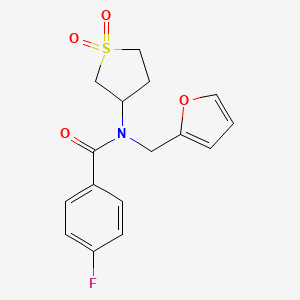 molecular formula C16H16FNO4S B4387051 N-(1,1-dioxidotetrahydrothiophen-3-yl)-4-fluoro-N-(furan-2-ylmethyl)benzamide 
