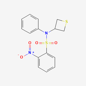 molecular formula C15H14N2O4S2 B4387085 2-nitro-N-phenyl-N-(thietan-3-yl)benzenesulfonamide 