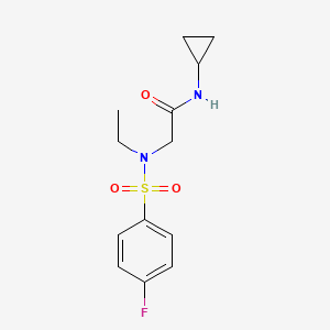 molecular formula C13H17FN2O3S B4387170 N-cyclopropyl-N~2~-ethyl-N~2~-[(4-fluorophenyl)sulfonyl]glycinamide 
