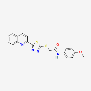 molecular formula C20H16N4O2S2 B4387276 N~1~-(4-METHOXYPHENYL)-2-{[5-(2-QUINOLYL)-1,3,4-THIADIAZOL-2-YL]SULFANYL}ACETAMIDE 