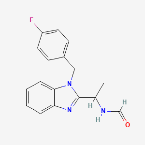 molecular formula C17H16FN3O B4387290 N-[1-[1-[(4-fluorophenyl)methyl]benzimidazol-2-yl]ethyl]formamide 