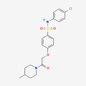 molecular formula C20H23ClN2O4S B4387309 N-(4-chlorophenyl)-4-[2-(4-methylpiperidin-1-yl)-2-oxoethoxy]benzenesulfonamide 