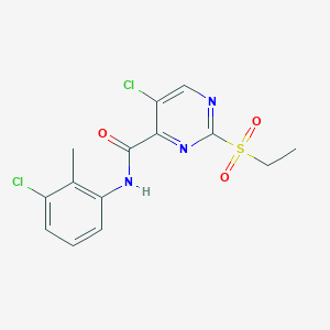 molecular formula C14H13Cl2N3O3S B4387362 5-CHLORO-N-(3-CHLORO-2-METHYLPHENYL)-2-(ETHANESULFONYL)PYRIMIDINE-4-CARBOXAMIDE 