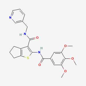 molecular formula C24H25N3O5S B4387384 N-(pyridin-3-ylmethyl)-2-{[(3,4,5-trimethoxyphenyl)carbonyl]amino}-5,6-dihydro-4H-cyclopenta[b]thiophene-3-carboxamide 