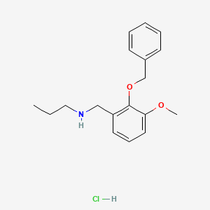 molecular formula C18H24ClNO2 B4387387 N-[(3-methoxy-2-phenylmethoxyphenyl)methyl]propan-1-amine;hydrochloride 