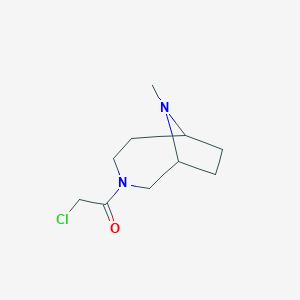 molecular formula C10H17ClN2O B043875 2-Chloro-1-(9-methyl-3,9-diazabicyclo[4.2.1]nonan-3-yl)ethanone CAS No. 115748-98-6