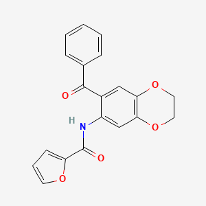 molecular formula C20H15NO5 B4387790 N-[7-(phenylcarbonyl)-2,3-dihydro-1,4-benzodioxin-6-yl]furan-2-carboxamide 
