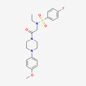 molecular formula C21H26FN3O4S B4387791 N-ethyl-4-fluoro-N-{2-[4-(4-methoxyphenyl)piperazin-1-yl]-2-oxoethyl}benzenesulfonamide 