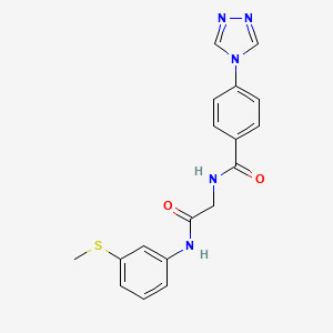molecular formula C18H17N5O2S B4387863 N-[2-(3-methylsulfanylanilino)-2-oxoethyl]-4-(1,2,4-triazol-4-yl)benzamide 