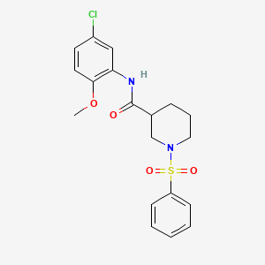 molecular formula C19H21ClN2O4S B4387904 1-(benzenesulfonyl)-N-(5-chloro-2-methoxyphenyl)piperidine-3-carboxamide 