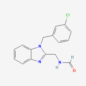 molecular formula C16H14ClN3O B4387952 N-({1-[(3-CHLOROPHENYL)METHYL]-1H-1,3-BENZODIAZOL-2-YL}METHYL)FORMAMIDE 
