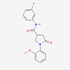 molecular formula C18H17FN2O3 B4387983 N-(3-fluorophenyl)-1-(2-methoxyphenyl)-5-oxopyrrolidine-3-carboxamide 