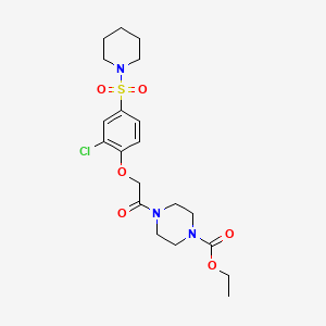 molecular formula C20H28ClN3O6S B4388101 Ethyl 4-[2-(2-chloro-4-piperidin-1-ylsulfonylphenoxy)acetyl]piperazine-1-carboxylate 