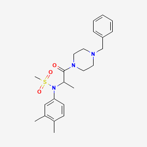 molecular formula C23H31N3O3S B4388143 N-[2-(4-benzyl-1-piperazinyl)-1-methyl-2-oxoethyl]-N-(3,4-dimethylphenyl)methanesulfonamide 