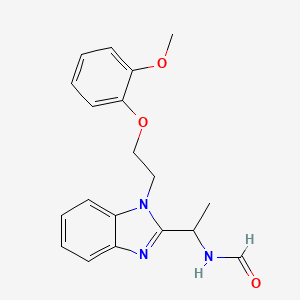 molecular formula C19H21N3O3 B4388168 N-(1-{1-[2-(2-methoxyphenoxy)ethyl]-1H-1,3-benzodiazol-2-yl}ethyl)formamide 