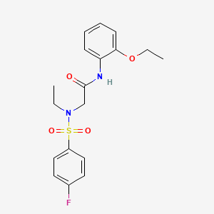 molecular formula C18H21FN2O4S B4388229 N-(2-ethoxyphenyl)-N~2~-ethyl-N~2~-[(4-fluorophenyl)sulfonyl]glycinamide 