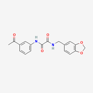 molecular formula C18H16N2O5 B4388426 N'-(3-acetylphenyl)-N-(1,3-benzodioxol-5-ylmethyl)oxamide 