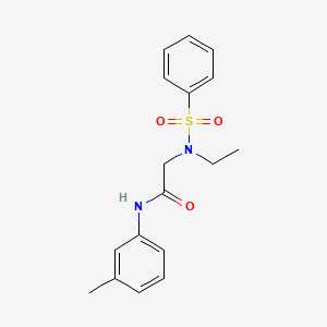 molecular formula C17H20N2O3S B4388561 N~2~-ethyl-N-(3-methylphenyl)-N~2~-(phenylsulfonyl)glycinamide 