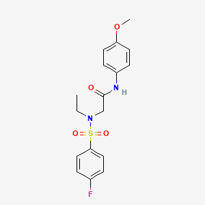 molecular formula C17H19FN2O4S B4388570 N~2~-ethyl-N~2~-[(4-fluorophenyl)sulfonyl]-N-(4-methoxyphenyl)glycinamide 