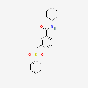 molecular formula C21H25NO3S B4388582 N~1~-Cyclohexyl-3-{[(4-methylphenyl)sulfonyl]methyl}benzamide 