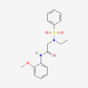 molecular formula C17H20N2O4S B4388615 N~2~-ethyl-N-(2-methoxyphenyl)-N~2~-(phenylsulfonyl)glycinamide 