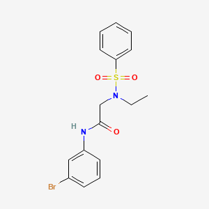 molecular formula C16H17BrN2O3S B4388655 N-(3-bromophenyl)-N~2~-ethyl-N~2~-(phenylsulfonyl)glycinamide 