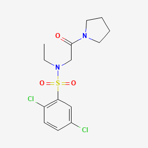 molecular formula C14H18Cl2N2O3S B4388738 2,5-dichloro-N-ethyl-N-[2-oxo-2-(pyrrolidin-1-yl)ethyl]benzenesulfonamide 