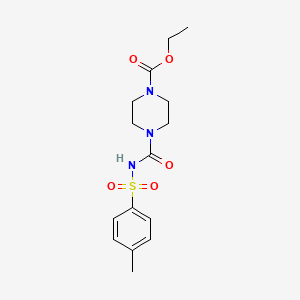 molecular formula C15H21N3O5S B4388789 ethyl 4-[(4-methylphenyl)sulfonylcarbamoyl]piperazine-1-carboxylate 