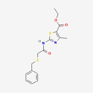 molecular formula C16H18N2O3S2 B4388817 ETHYL 2-[2-(BENZYLSULFANYL)ACETAMIDO]-4-METHYL-1,3-THIAZOLE-5-CARBOXYLATE 