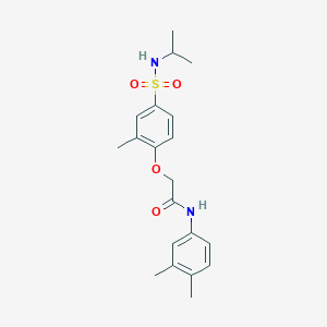 molecular formula C20H26N2O4S B4388860 N-(3,4-DIMETHYLPHENYL)-2-{2-METHYL-4-[(PROPAN-2-YL)SULFAMOYL]PHENOXY}ACETAMIDE 