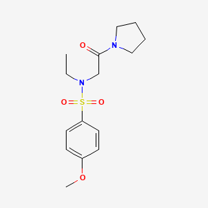 molecular formula C15H22N2O4S B4388903 N-ethyl-4-methoxy-N-[2-oxo-2-(pyrrolidin-1-yl)ethyl]benzenesulfonamide 