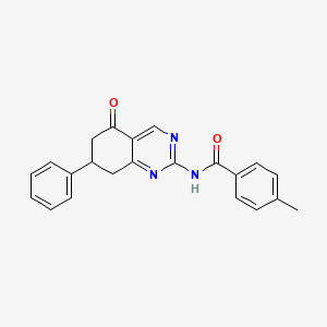molecular formula C22H19N3O2 B4388918 4-methyl-N-(5-oxo-7-phenyl-5,6,7,8-tetrahydroquinazolin-2-yl)benzamide 