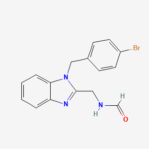 molecular formula C16H14BrN3O B4388953 N-({1-[(4-BROMOPHENYL)METHYL]-1H-1,3-BENZODIAZOL-2-YL}METHYL)FORMAMIDE 