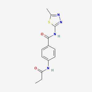 molecular formula C13H14N4O2S B4388981 N-(5-methyl-1,3,4-thiadiazol-2-yl)-4-(propanoylamino)benzamide 