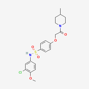 molecular formula C21H25ClN2O5S B4389062 N-(3-chloro-4-methoxyphenyl)-4-[2-(4-methylpiperidin-1-yl)-2-oxoethoxy]benzenesulfonamide 