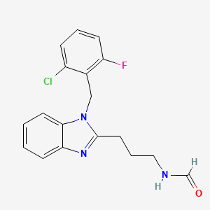 molecular formula C18H17ClFN3O B4389106 N-(3-{1-[(2-CHLORO-6-FLUOROPHENYL)METHYL]-1H-1,3-BENZODIAZOL-2-YL}PROPYL)FORMAMIDE 
