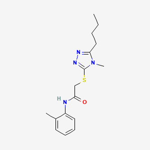 molecular formula C16H22N4OS B4389145 2-[(5-butyl-4-methyl-1,2,4-triazol-3-yl)sulfanyl]-N-(2-methylphenyl)acetamide 