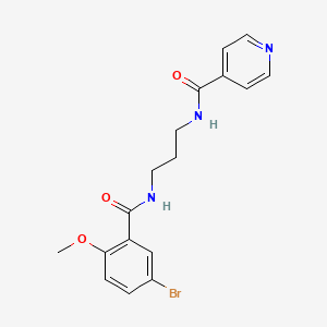 molecular formula C17H18BrN3O3 B4389217 N-[3-[(5-bromo-2-methoxybenzoyl)amino]propyl]pyridine-4-carboxamide 